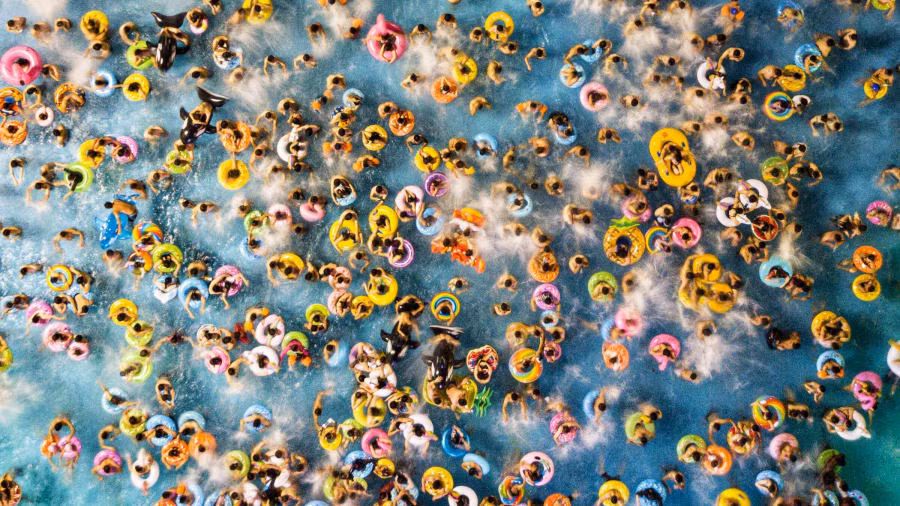  Nam Kinh, Trung Quốc: Thành phố được biết đến với lịch sử, đền thờ và kiến trúc cổ. Trong những ngày hè, công viên nước mới là nơi thu hút người dân và du khách. (Nguồn: Getty Images)