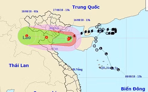  Vị trí tâm bão đang trên đảo Bạch Long Vĩ.