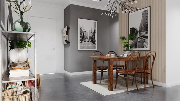  Cây xanh xuất hiện xen kẽ tạo điểm nhấn cho không gian.