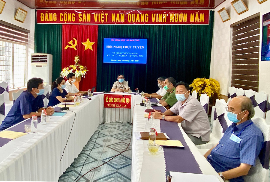Quang cảnh hội nghị tại điểm cầu Sở GD-ĐT tỉnh Gia Lai. Ảnh: Mộc Trà  Quang cảnh hội nghị tại điểm cầu Sở GD-ĐT tỉnh Gia Lai. Ảnh: Mộc Trà