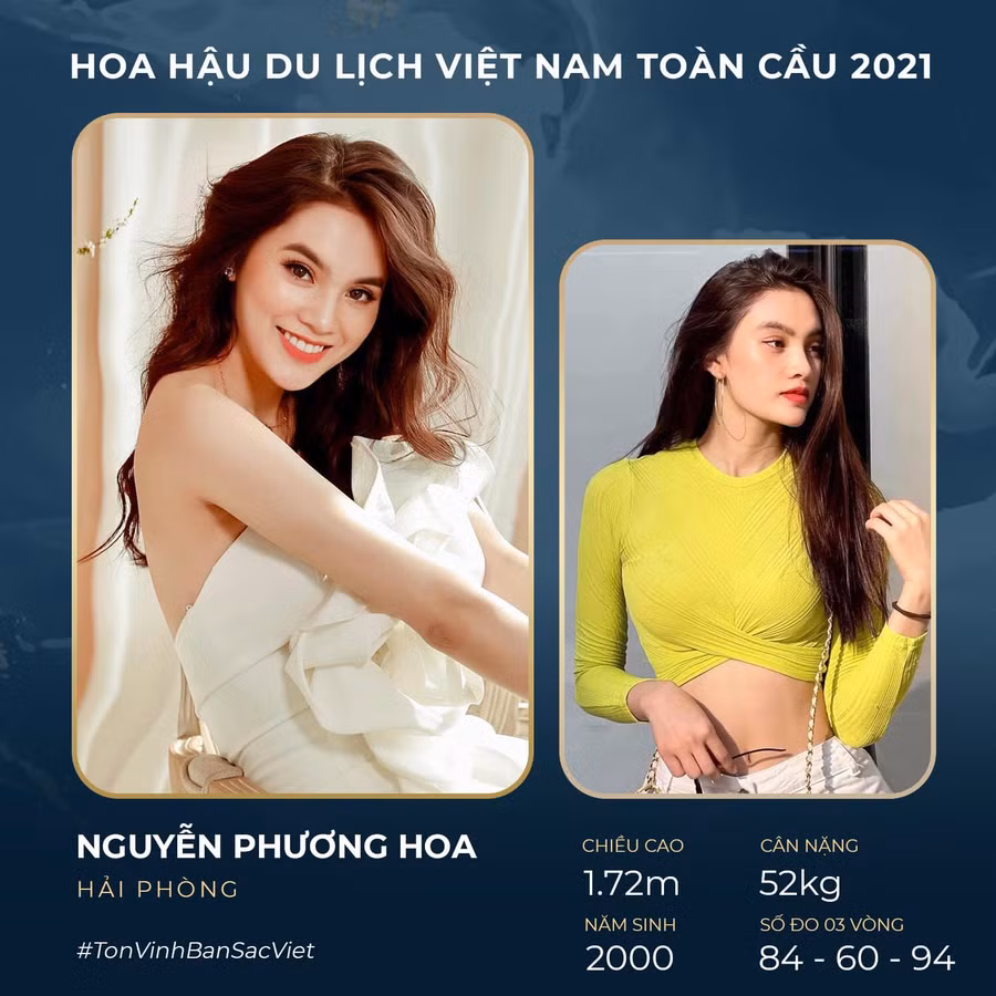 Nguyễn Phương Hoa nổi bật nhờ nụ cười rạng rỡ. Người đẹp sinh năm 2000 sở hữu chiều cao 1,72m, số đo 84-60-94. ẢNH: BTC