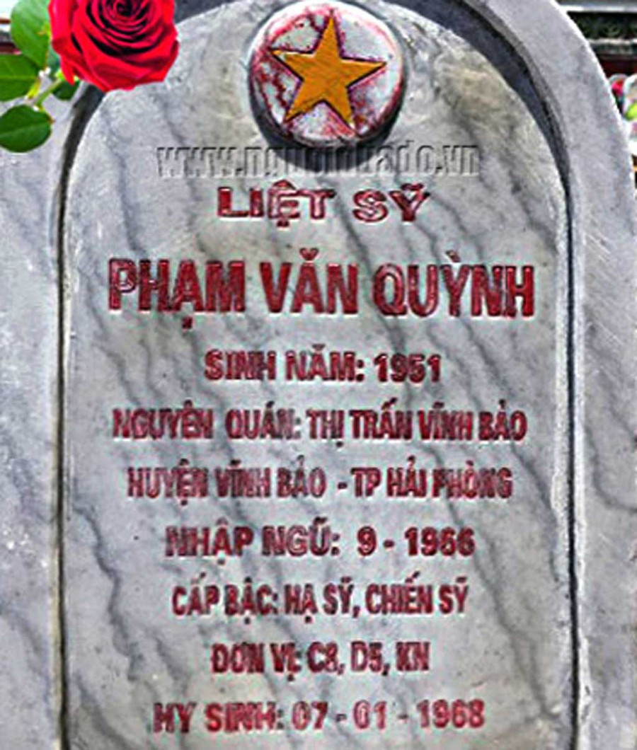 Liệt sĩ Phạm Văn Quỳnh chôn cất tại NTLS Trường Sơn đã bị bốc hài cốt nhầm về NTLS ở Quảng Nam