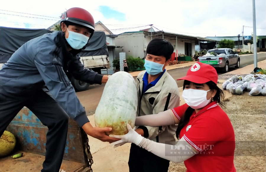 Người dân có khi chỉ góp một quả bí. Ảnh: Duy Hậu.