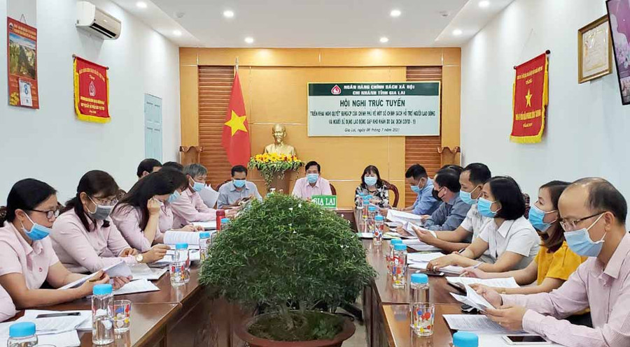 Ngân hàng Chính sách Xã hội tỉnh Gia Lai tham gia hội nghị trực tuyến triển khai Nghị quyết số 68NQ-CP của Chính phủ