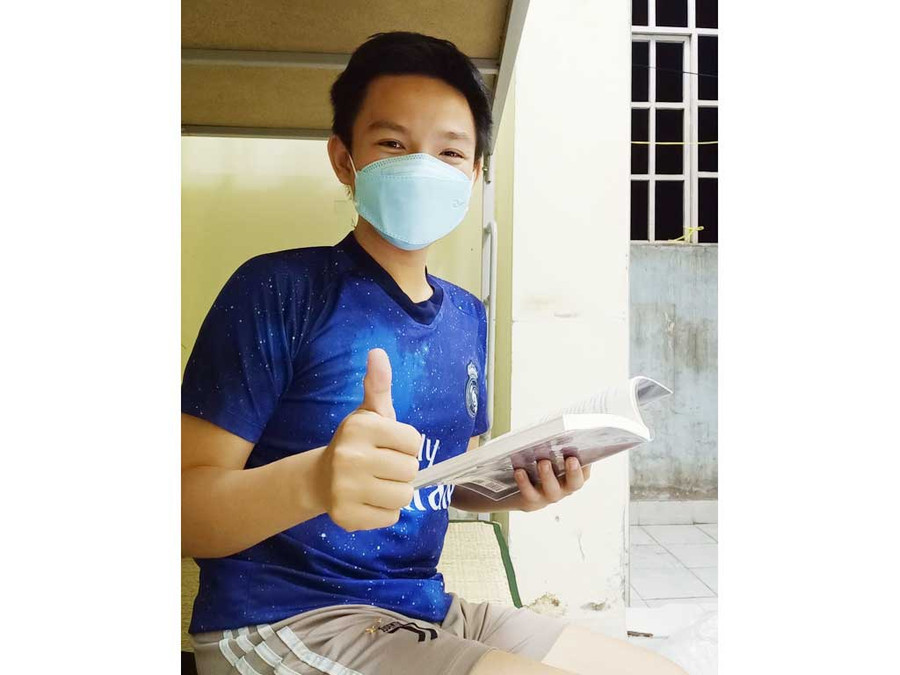 Phát Đoàn sống tích cực tại khu cách ly tập trung ở khu B, Ký túc xá ĐH Quốc gia TP.HCM. Ảnh: NVCC