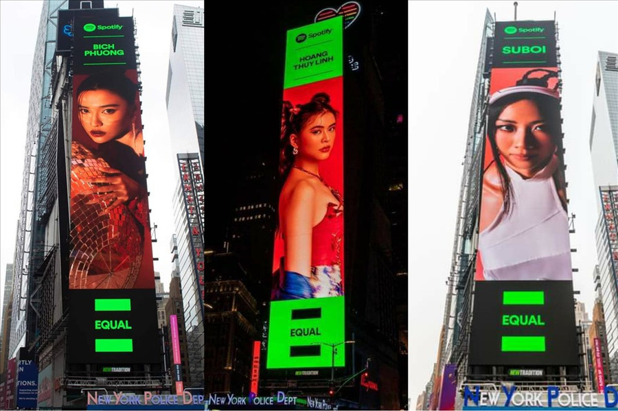 3 nữ ca sĩ xuất hiện tại Quảng trường Thời đại. Ảnh: NSCC.