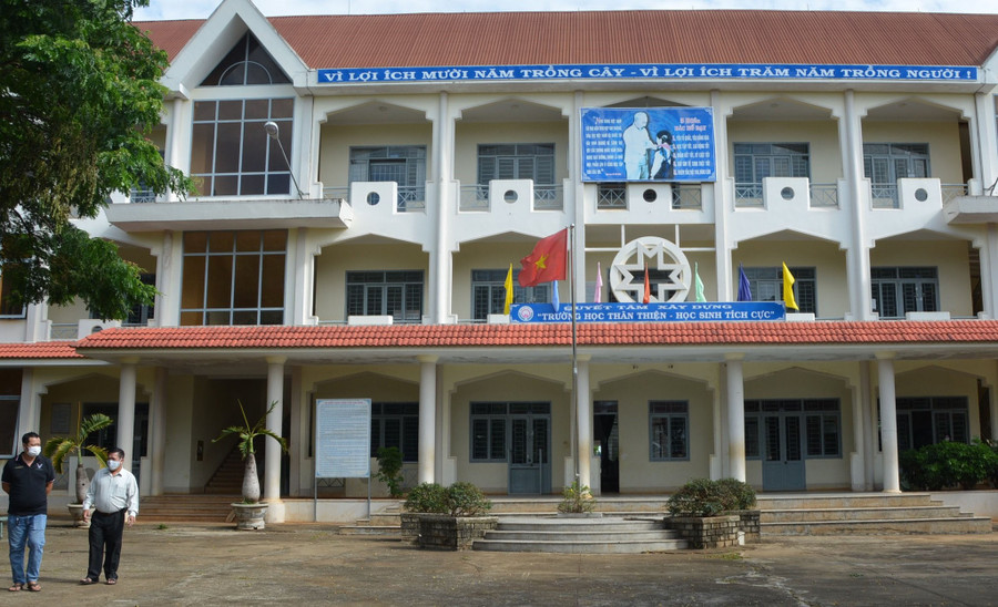 Trường Phổ thông dân tộc nội trú THCS Buôn Ma Thuột được trưng dụng làm khu cách ly tập trung. ẢNH: KIM OANH