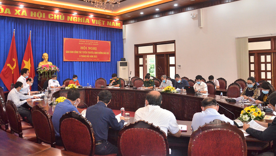 Quang cảnh hội nghị giao ban công tác tuyên truyền, định hướng báo chí 6 tháng đầu năm 2021. Ảnh: Phương Linh Quang cảnh hội nghị giao ban công tác tuyên truyền, định hướng báo chí. Ảnh: Phương Linh