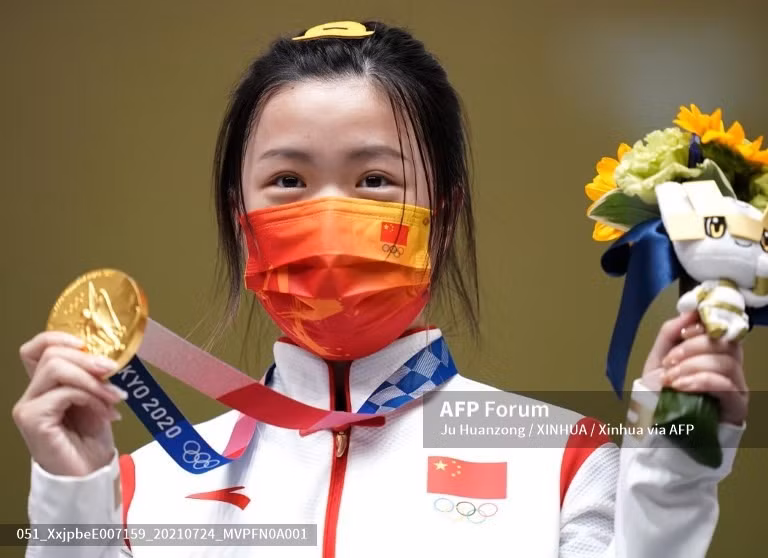 Yang Qian lập nên kỷ lục Olympic nhờ sự điềm tĩnh trong những loạt bắn cân não. Ảnh: AFP.