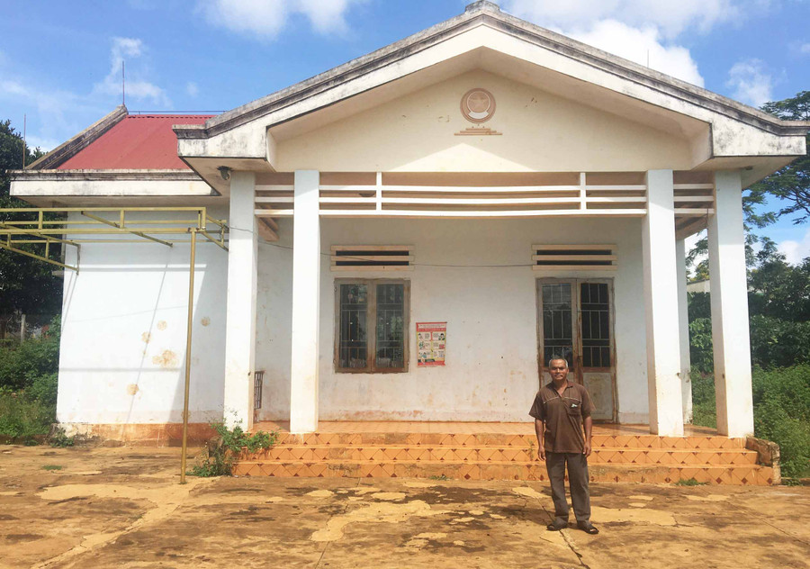  Điểm trường mầm non làng Châm Bôm được xây dựng trên mảnh đất do ông Moh hiến tặng. Ảnh: R’Ô HOK