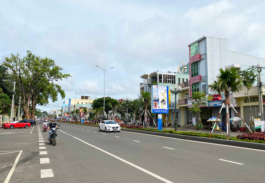 Đường Hai Bà Trưng (TP. Pleiku). Ảnh: Nguyên Võ