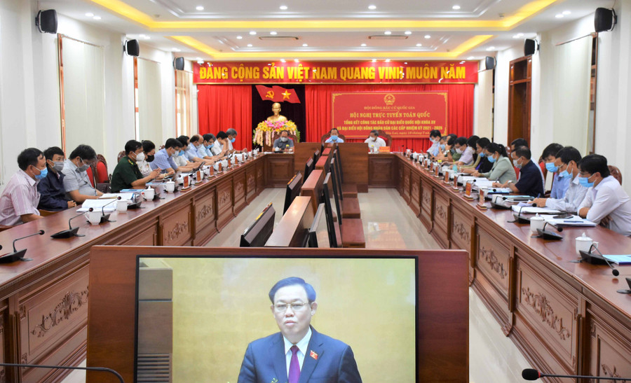 Quang cảnh hội nghị tại điểm cầu Gia Lai. Ảnh Trần Dung