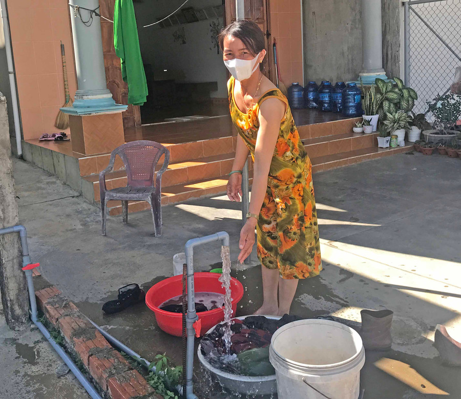 Hệ thống nước sạch tại gia đình ông Nguyễn Bảo (thôn 1, xã Nghĩa An, huyện Kbang). Ảnh: Nguyễn Diệp