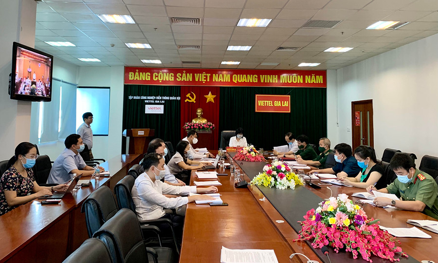  Quang cảnh cuộc họp trực tuyến tại điểm cầu Gia Lai. Ảnh: Như Nguyện