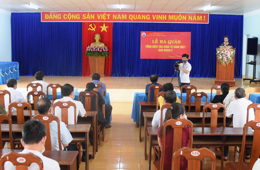 Ban Chỉ đạo Tổng điều tra kinh tế TP. Pleiku ra quân Tổng điều tra kinh tế năm 2021 đối với cơ sở kinh doanh, cơ sở tín ngưỡng, tôn giáo trên địa bàn