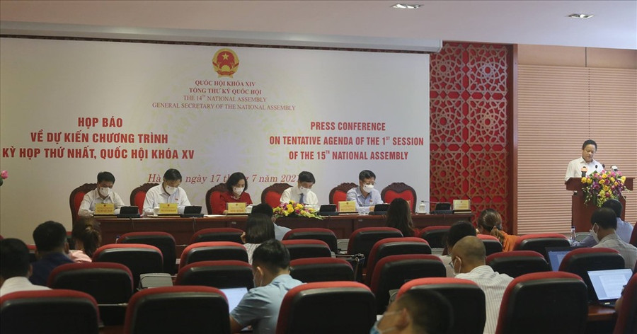 Họp báo chuẩn bị Kỳ họp thứ Nhất Quốc hội khoá XV. Ảnh Phạm Đông Họp báo chuẩn bị Kỳ họp thứ Nhất Quốc hội khoá XV. Ảnh Phạm Đông