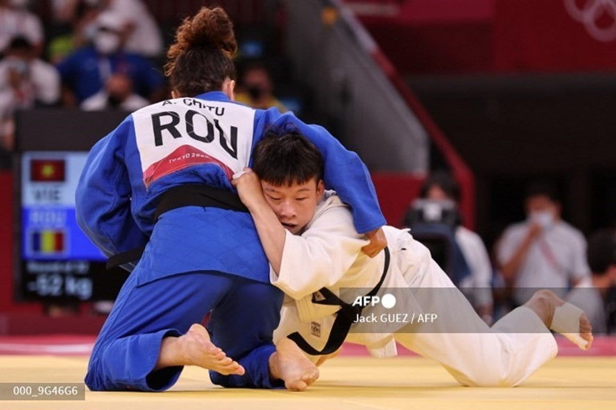 Võ sĩ Nguyễn Thị Thanh Thuỷ dừng bước ở vòng loại Judo tại Olympic Tokyo 2020. Ảnh: AFP