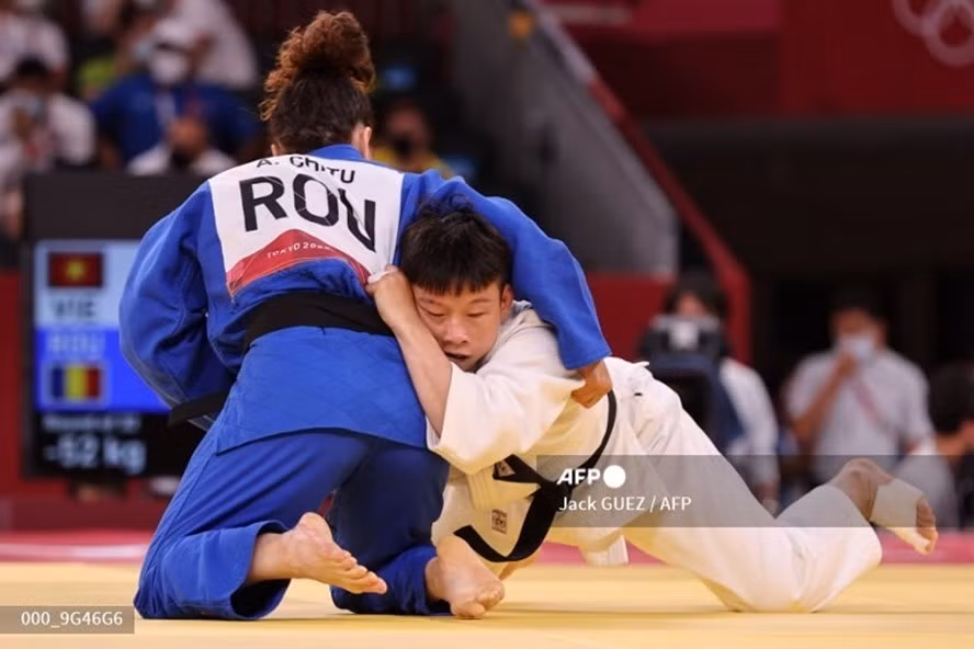 Võ sĩ Nguyễn Thị Thanh Thuỷ dừng bước ở vòng loại Judo tại Olympic Tokyo 2020. Ảnh: AFP