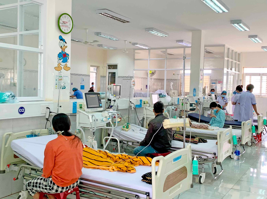 18-7-2021 Số ca chuyển tuyến tại Khoa Hồi sức tích cực- Chống độc (Bệnh viện Nhi Gia Lai) giảm nhiều so với trước. Ảnh Như Nguyện