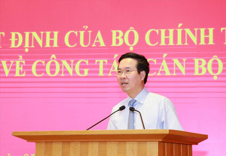 Ông Võ Văn Thưởng, Ủy viên Bộ Chính trị, Thường trực Ban Bí phát biểu. (Ảnh: Phương Hoa/TTXVN) Ông Võ Văn Thưởng, Ủy viên Bộ Chính trị, Thường trực Ban Bí phát biểu. (Ảnh: Phương Hoa/TTXVN)