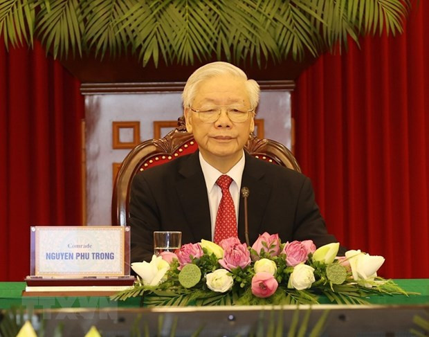 Tổng Bí thư Nguyễn Phú Trọng phát biểu tại Hội nghị thượng đỉnh giữa Đảng Cộng sản Trung Quốc với các chính đảng trên thế giới. (Ảnh: Trí Dũng/TTXVN)  Tổng Bí thư Nguyễn Phú Trọng phát biểu tại Hội nghị thượng đỉnh giữa Đảng Cộng sản Trung Quốc với các chính đảng trên thế giới. (Ảnh: Trí Dũng/TTXVN)