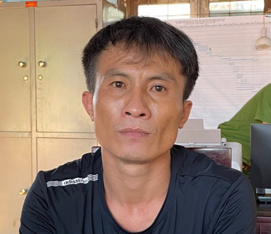  1đối tượng Nguyễn Văn Quyết tại Công an huyện Đak Đoa. Ảnh: Lê Anh