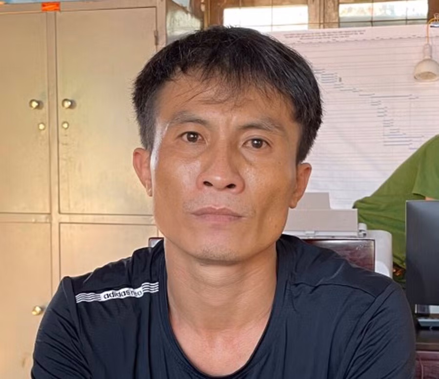  1đối tượng Nguyễn Văn Quyết tại Công an huyện Đak Đoa. Ảnh: Lê Anh