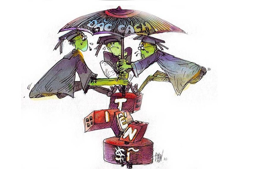 Hạ chuẩn không có nghĩa là đặc cách cho tiến sĩ. Tranh minh hoạ Đan Hạ chuẩn không có nghĩa là đặc cách cho tiến sĩ. Tranh minh hoạ Đan