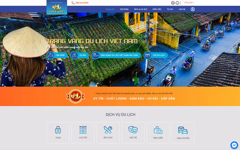 Trang chủ Trang vàng Du lịch Việt Nam. (Ảnh: TCDL)