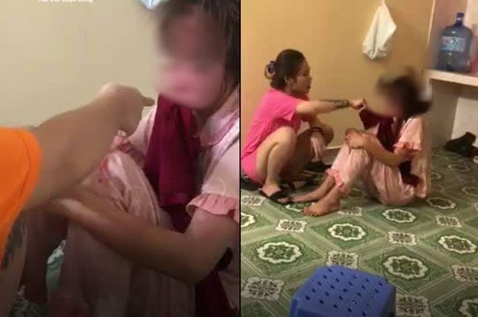 Hình ảnh cô gái bị tra tấn, làm nhục đưa len mạng xã hội.