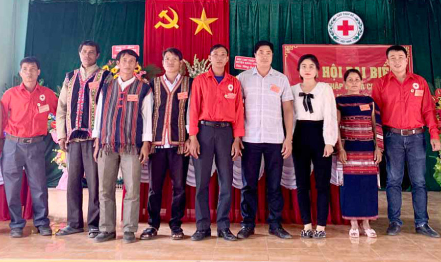  Ban Chấp hành Hội Chữ thập đỏ xã Chư Krêy (huyện Kông Chro) nhiệm kỳ 2021-2026 ra mắt đại hội (ảnh chụp tháng 3-2021). Ảnh: Hồng Ngọc