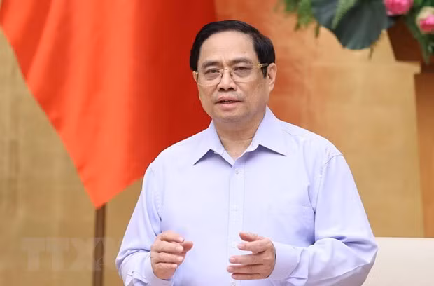  Thủ tướng Phạm Minh Chính yêu cầu lãnh đạo các tỉnh, thành phải dành ưu tiên cao nhất cho mục tiêu phòng, chống dịch; đặt sức khỏe, tính mạng của nhân dân lên trên hết. (Ảnh: Dương Giang/TTXVN)