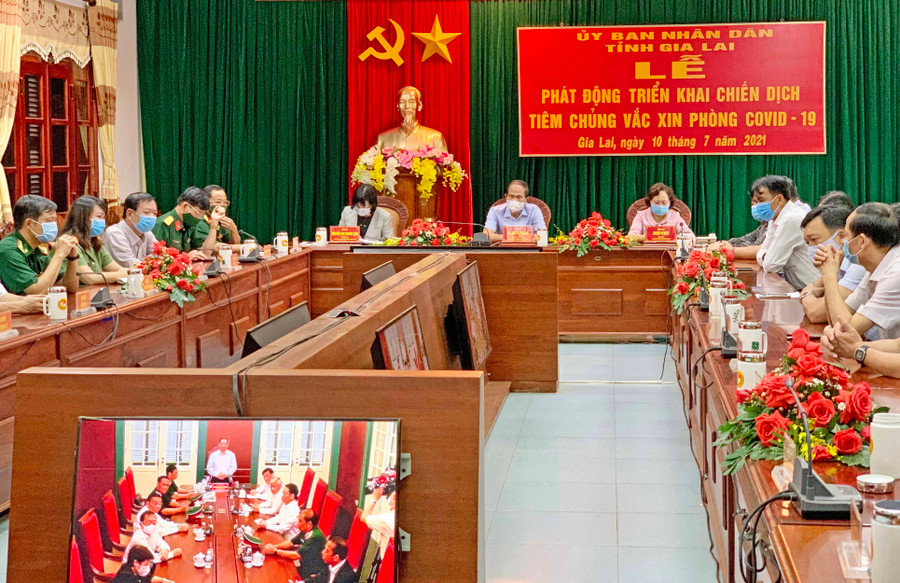 Quang cảnh lễ phát động tại điểm cầu tỉnh Gia Lai. Ảnh: Như Nguyện