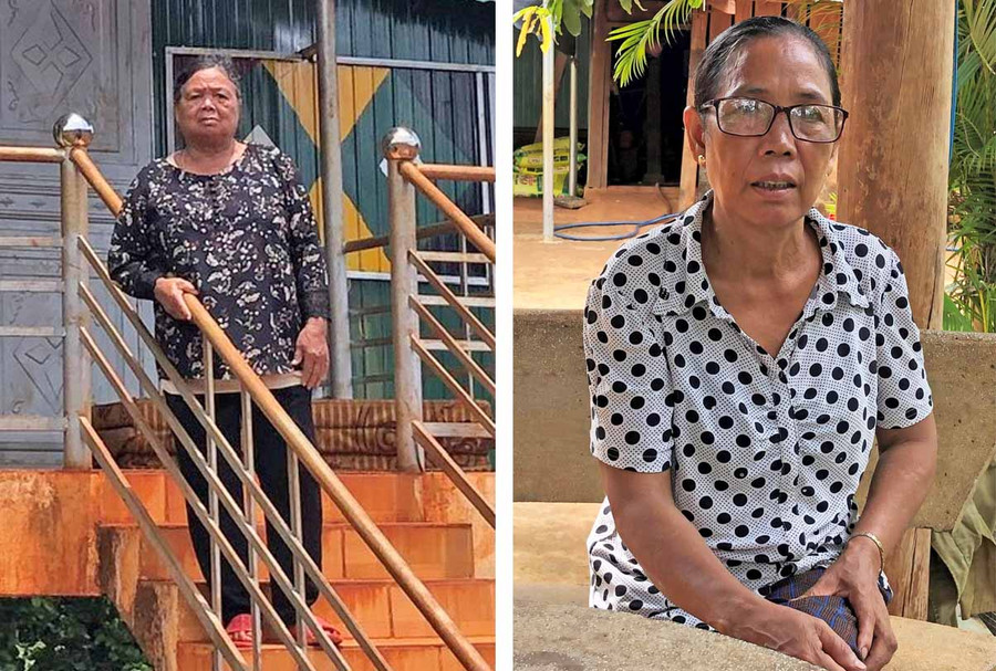 Bà Rơ Châm Phyah (bìa trái) và bà Puih Phyim. Ảnh: Anh Huy