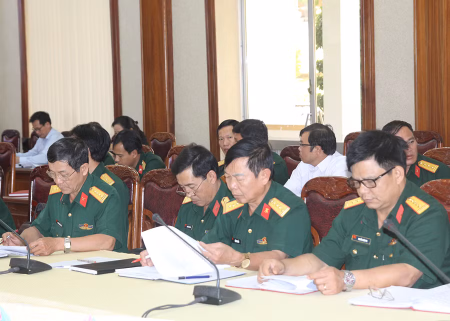  Hội nghị tổng kết hoạt động chi bộ quân sự xã, phường, thị trấn năm 2019. Ảnh: Ngọc Hải