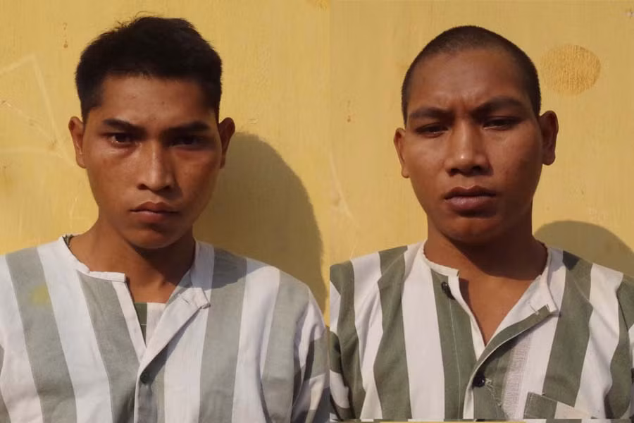 Đối tượng Đưn (trái) và Hot. Ảnh: L.A Đối tượng Đưn (trái) và Hot. Ảnh: L.A