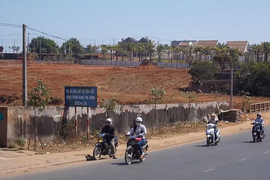 Khu vực triển khai Dự án nhà ở Khu đô thị Cầu Sắt - TP. Pleiku. Ảnh: T.N