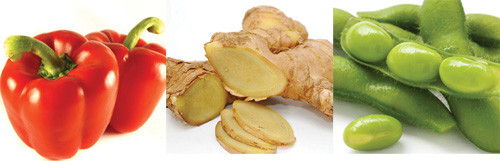 Ớt chuông, Gừng và Đậu nành.