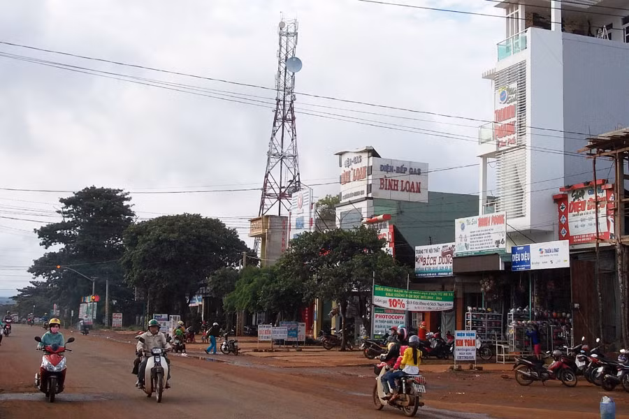 Một góc thị trấn Nhơn Hòa, huyện Chư Pưh. Ảnh: T.N