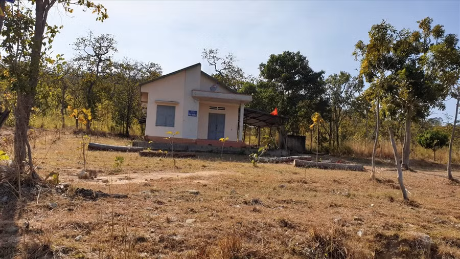 Hình ảnh tại nhà Phân trường 1 do Cty Chư Phả quản lý và một lán trại của lâm tặc. Thời điểm PV có mặt, những nơi này đều không có người xuất hiện. Ảnh: HL