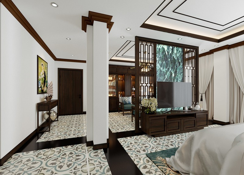 Phòng khách ngăn với phòng ngủ bằng cửa trượt gỗ, có thể đóng mở theo nhu cầu của chủ sở hữu. Phòng khách ngăn với phòng ngủ bằng cửa trượt gỗ, có thể đóng mở theo nhu cầu của chủ sở hữu.