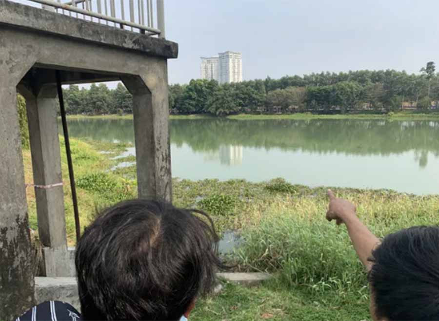 Hồ nước nơi xảy ra vụ việc nằm ở khu Thành phố Mới Bình Dương  Hồ nước nơi xảy ra vụ việc nằm ở khu Thành phố Mới Bình Dương