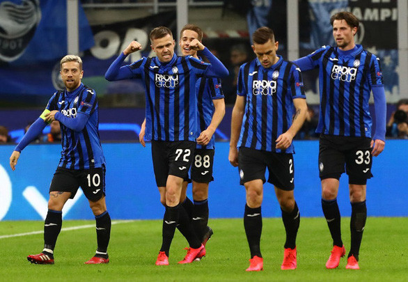 Niềm vui của các cầu thủ Atalanta sau khi Josip Ilicic (72) nâng tỉ số lên 2-0 - Ảnh: GETTY IMAGES