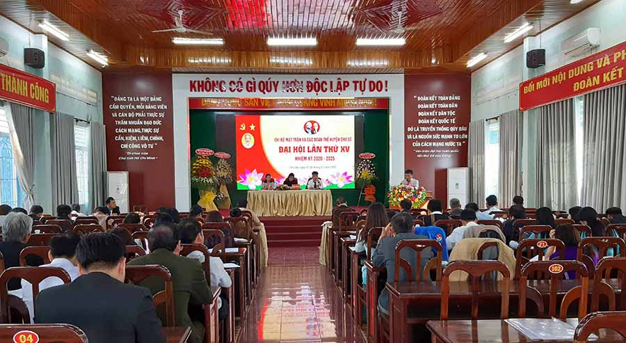  Quang cảnh đại hội chi bộ Mặt trận và các đoàn thể huyện Chư Sê khóa XV (nhiệm kỳ 2020-2025). Ảnh: internet