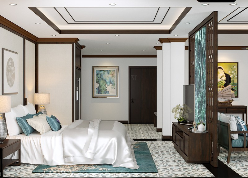 Gỗ được điểm xuyết nhẹ nhàng trên các mảng tường và trần, che đi vẻ khô cứng của những bức tường bằng bê tông. Gỗ được điểm xuyết nhẹ nhàng trên các mảng tường và trần, che đi vẻ khô cứng của những bức tường bằng bê tông.