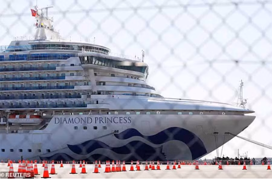  Du thuyền Diamond Princess bị mắc kẹt ở Nhật Bản đã có thêm 70 người dương tính với Covid-19, nâng tổng số ca nhiễm lên 355 ca. Ảnh: Reuters