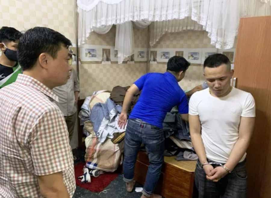 Đối tượng Lê Hoài Nam thời điểm bị bắt giữ Đối tượng Lê Hoài Nam thời điểm bị bắt giữ