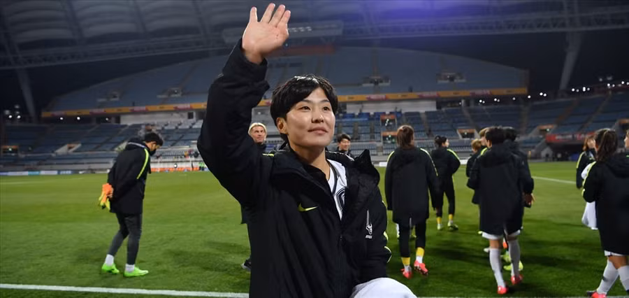 Ji So-yun ghi 2 bàn trong chiến thắng 7-0 trước Myanmar nhưng cô vẫn muốn cải thiện khi gặp Việt Nam. Ảnh: AFC.