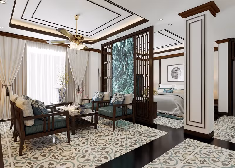 Ngôi nhà có diện tích khá khiêm tốn nên chủ nhân của nó chỉ bố trí một phòng khách, phòng ngủ và nhà bếp nằm cạnh nhau.