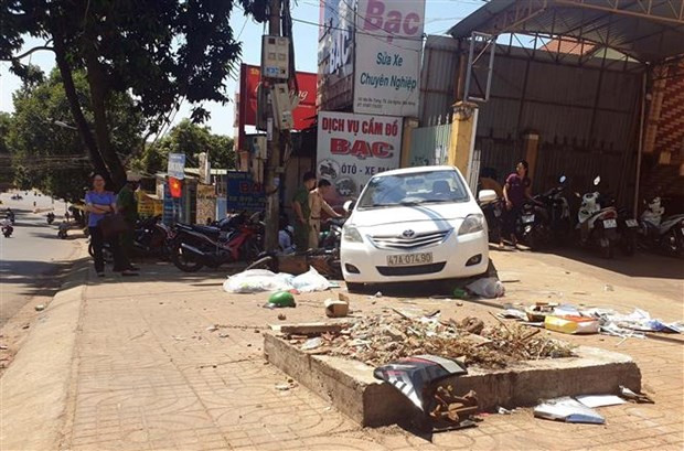 Hiện trường vụ tai nạn. (Ảnh: Hưng Thịnh/TTXVN)